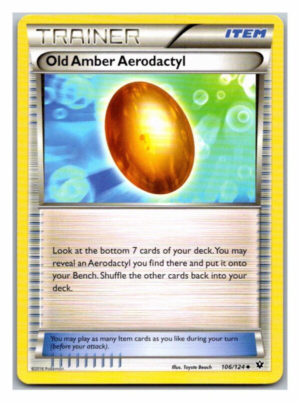 Old Amber Aerodactyl 106/124 Fates Collide (Uncommon) (Exc Condition)