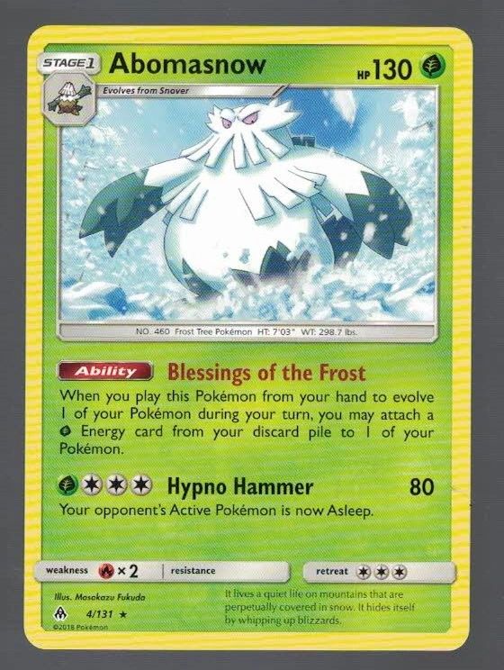 Abomasnow 4/131 Forbidden Light (Rare) (Exc Condition)