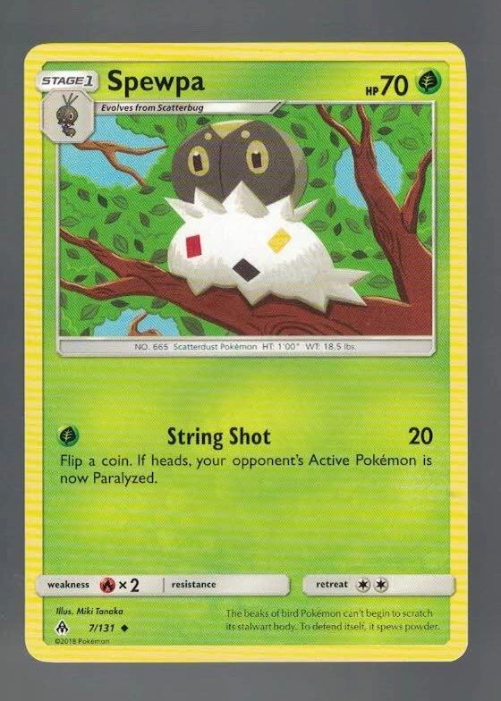 Spewpa 7/131 Forbidden Light (Uncommon) (Exc Condition)