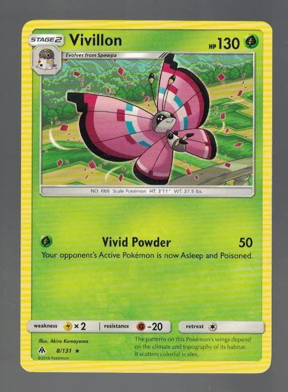 Vivillon 8/131 Forbidden Light (Rare) (Exc Condition)
