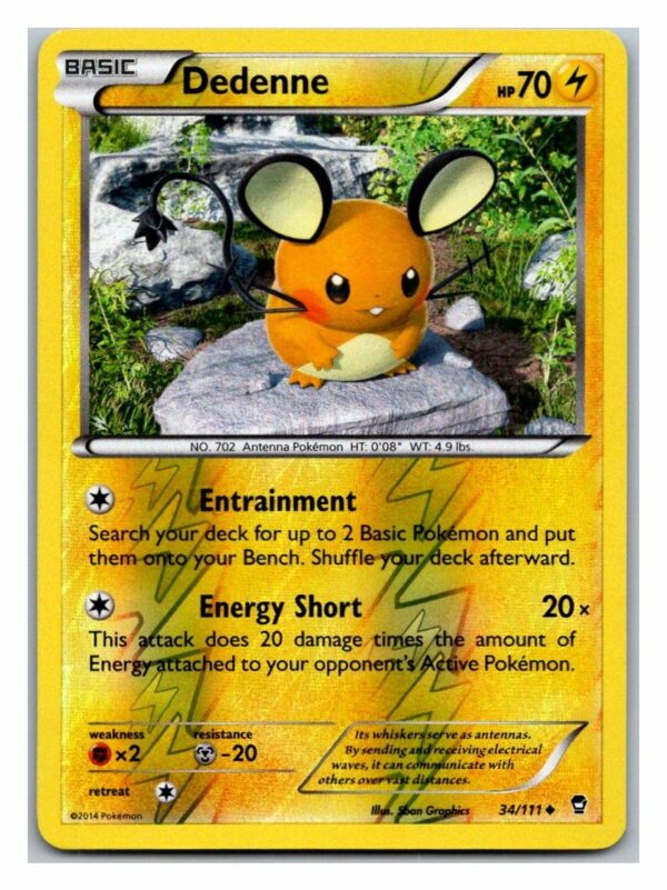 Dedenne 34/111 Furious Fists (Reverse Holo) (Exc Condition)