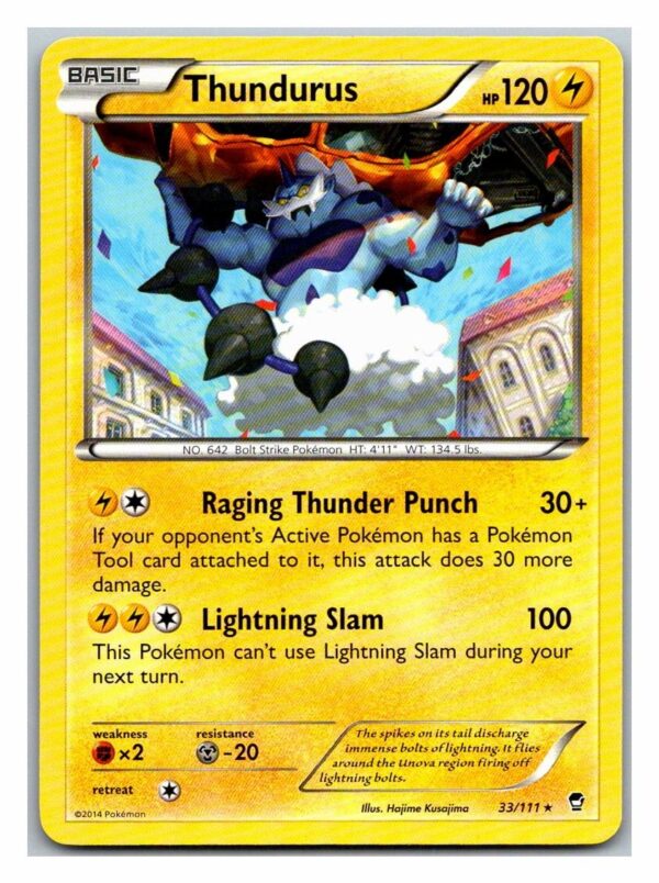 Thundurus 33/111 Furious Fists (Rare) (Exc Condition)