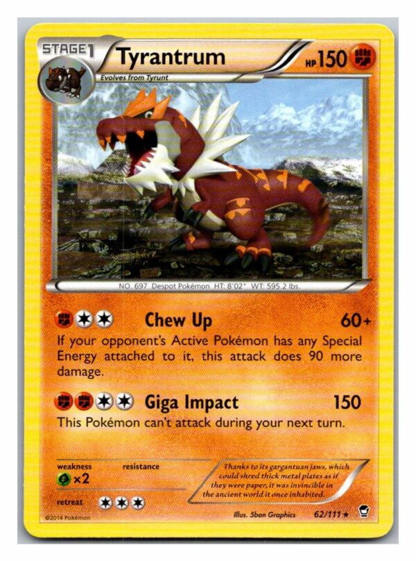 Tyrantrum 62/111 Furious Fists (Rare) (Exc Condition)