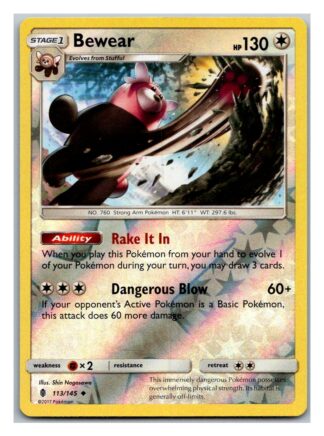 Bewear 113/145 Guardians Rising (Reverse Holo) (Exc Condition)