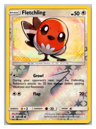 Fletchling 109/145 Guardians Rising (Reverse Holo) (Exc Condition)