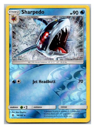 Sharpedo 28/145 Guardians Rising (Reverse Holo) (Exc Condition)