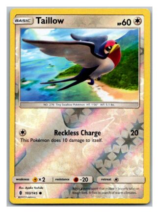 Taillow 103/145 Guardians Rising (Reverse Holo) (Exc Condition)