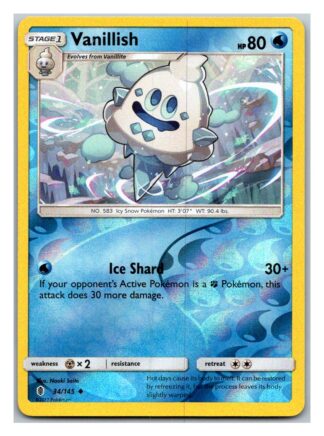 Vanillish 34/145 Guardians Rising (Reverse Holo) (Exc Condition)