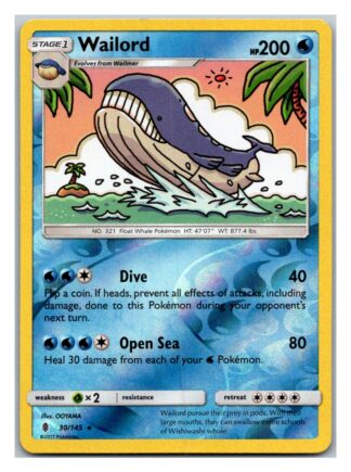 Wailord 30/145 Guardians Rising (Reverse Holo) (Exc Condition)
