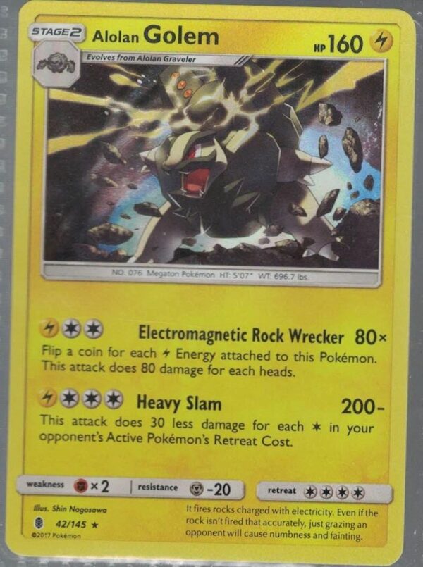 Alolan Golem 42/145 Guardians Rising (Holo) (Exc Condition)