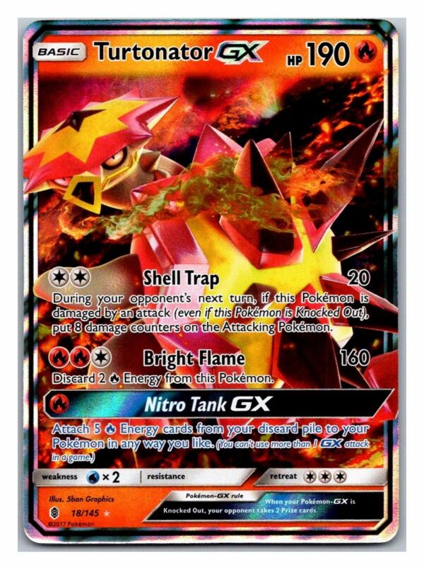 Turtonator GX 18/145 Guardians Rising (Ultra Rare) (Exc Condition)