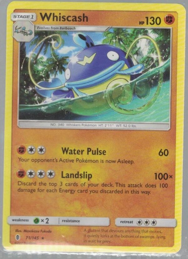 Whiscash 71/145 Guardians Rising (Rare) (Exc Condition)