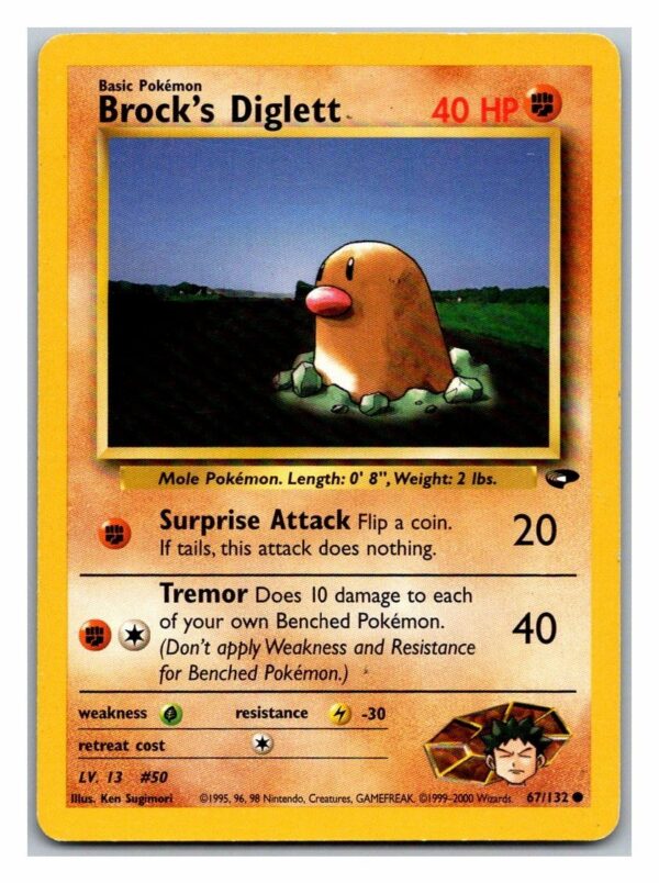 Brock's Diglett 67/132 Gym Challenge (Common) (Unlimited Excellent Condition)