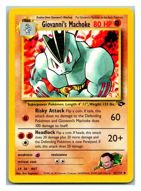 Giovanni's Machoke 42/132 Gym Challenge (Uncommon) (Unlimited Excellent Condition)