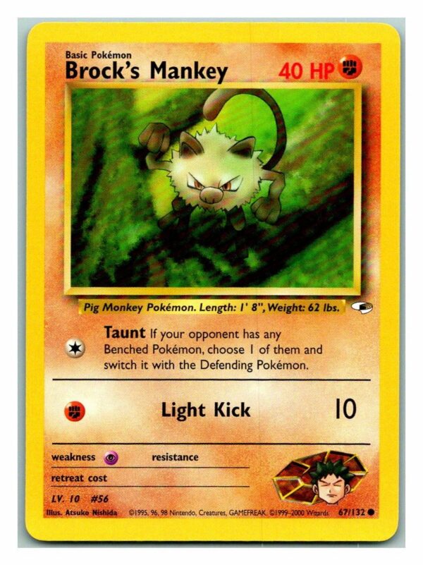 Brock's Mankey 67/132 Gym Heroes (Common) (Unlimited Excellent Condition)