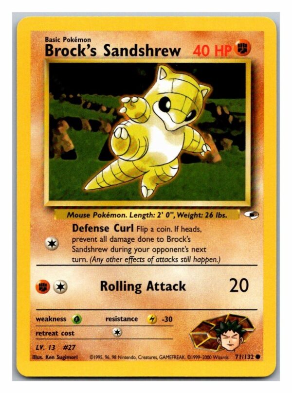 Brock's Sandshrew 71/132 Gym Heroes (Common) (Unlimited Excellent Condition)