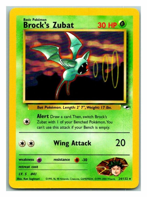 Brock's Zubat 24/132 Gym Heroes (Rare) (Unlimited Excellent Condition)