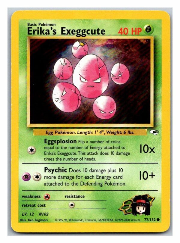 Erika's Exeggcute 77/132 Gym Heroes (Common) (Unlimited LP Condition)