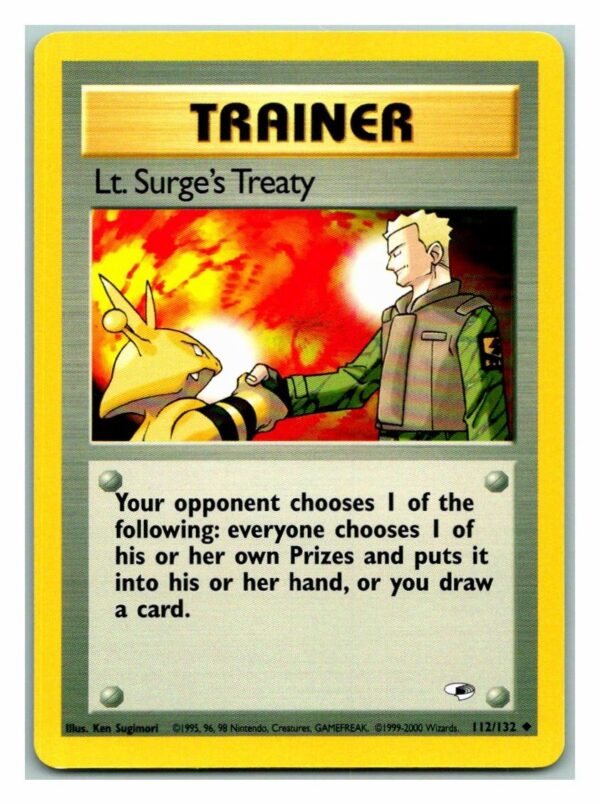 Lt. Surge's Treaty 112/132 Gym Heroes (Uncommon) (Unlimited Excellent Condition)