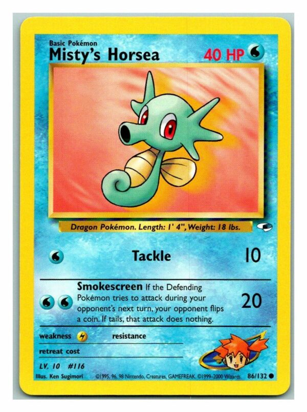Misty's Horsea 86/132 Gym Heroes (Common) (Unlimited Excellent Condition)