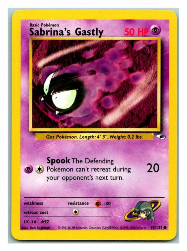 Sabrina's Gastly 93/132 Gym Heroes (Common) (Unlimited Excellent Condition)