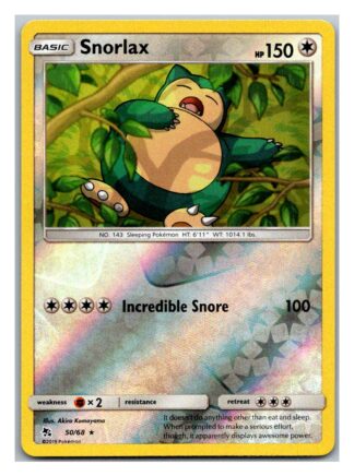 Snorlax 50/68 Hidden Fates (Reverse Holo) (Exc Condition)