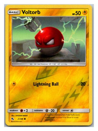 Voltorb 21/68 Hidden Fates (Reverse Holo) (Exc Condition)