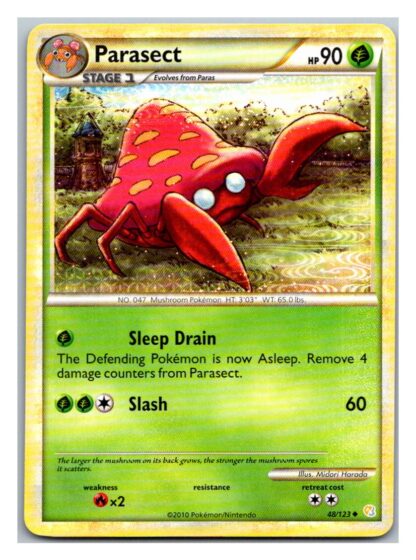 Parasect 48/123 HeartGold SoulSilver (Uncommon) (LP Condition)