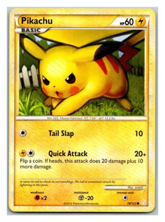 Pikachu 78/123 HeartGold SoulSilver (Common) (Exc Condition)