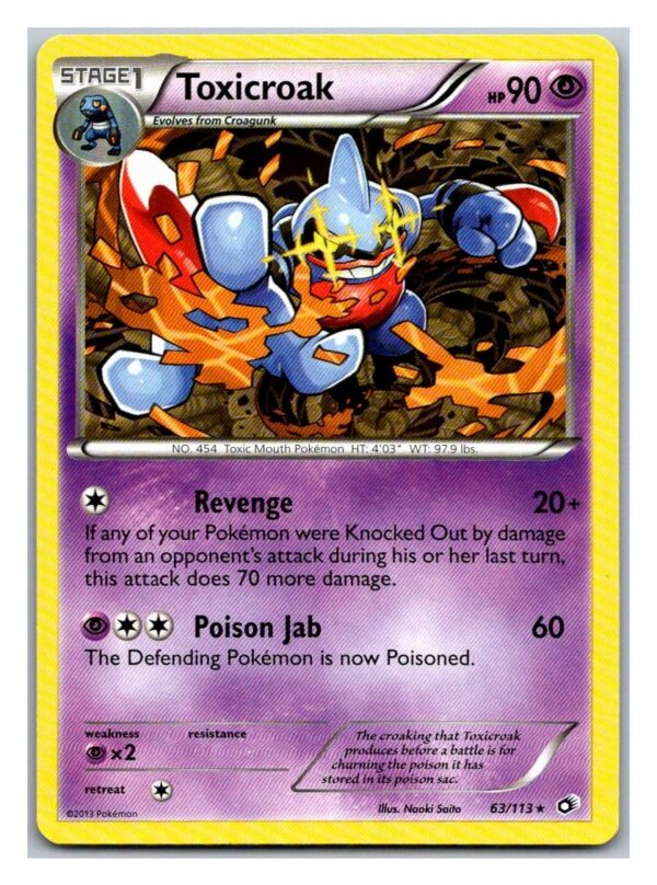 Toxicroak 63/113 Legendary Treasures (Rare) (Exc Condition)