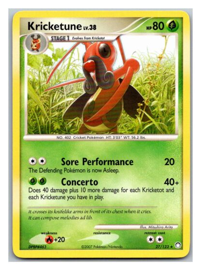 Kricketune 27/123 Mysterious Treasures (Rare) (P Condition)