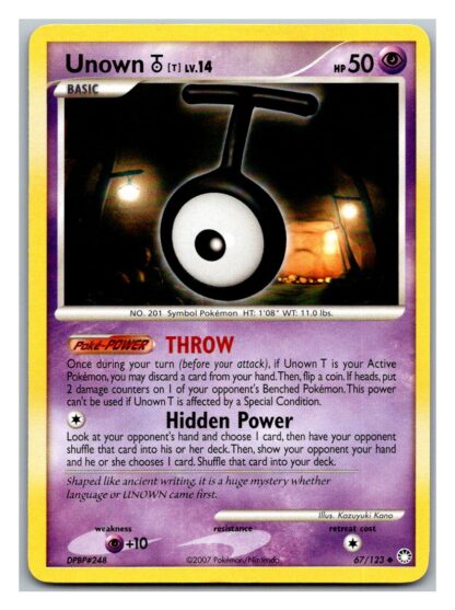Unown T 67/123 Mysterious Treasures (Uncommon) (LP Condition)