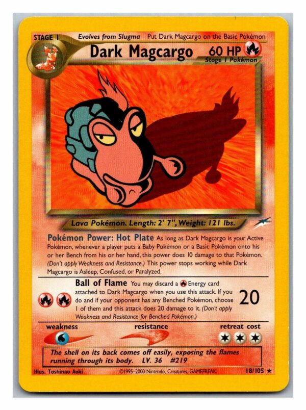 Dark Magcargo 18/105 Neo Destiny (Rare) (Unlimited Played Condition)