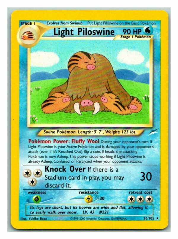 Light Piloswine 26/105 Neo Destiny (Rare) (Unlimited Excellent Condition)