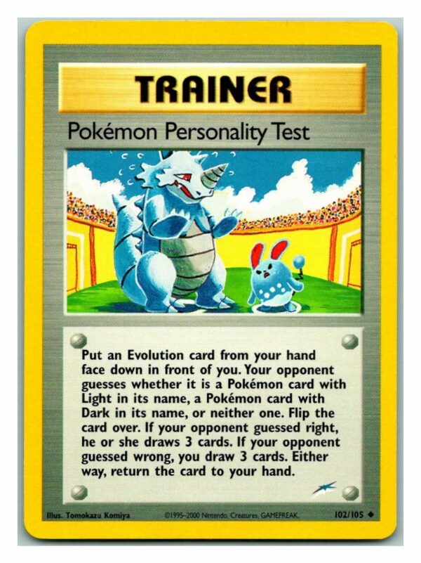 Pokemon Personality Test 102/105 Neo Destiny (Unlimited Lightly Played Condition)