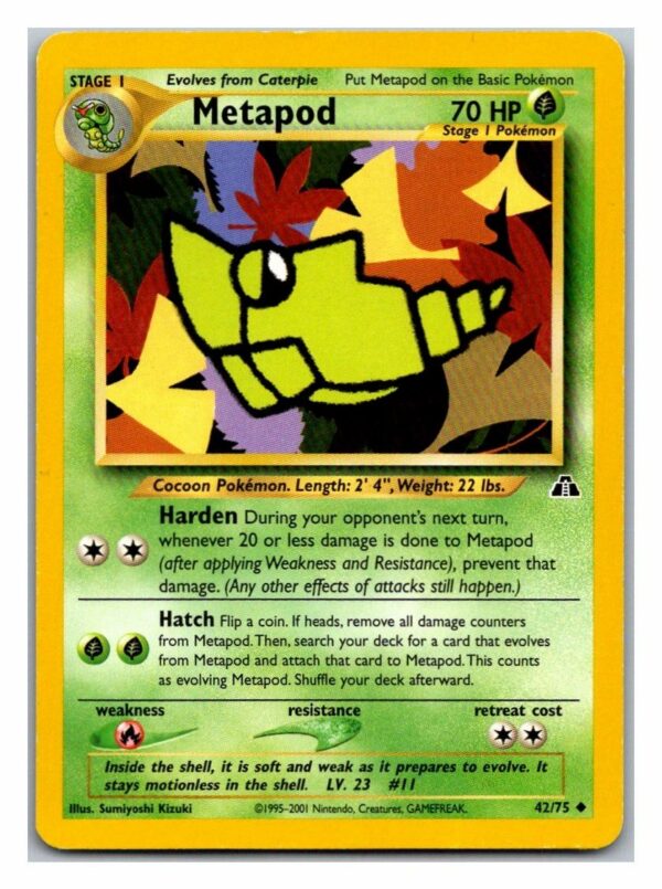 Metapod 42/75 Neo Discovery (Uncommon) (Unlimited Lightly Played Condition)