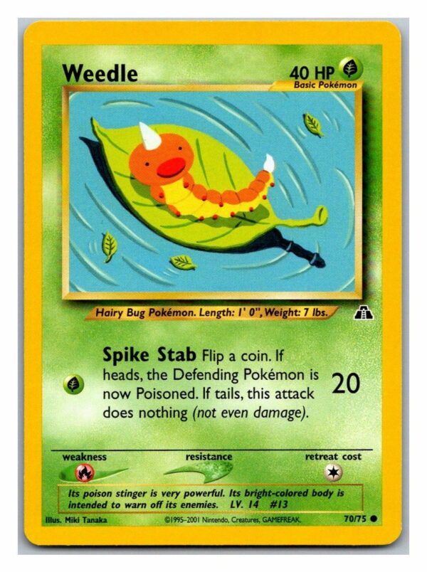 Weedle 70/75 Neo Discovery (Common) (Unlimited Lightly Played Condition)