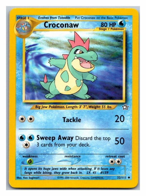 Croconaw 32/111 Neo Genesis (Uncommon) (Unlimited Excellent Condition)