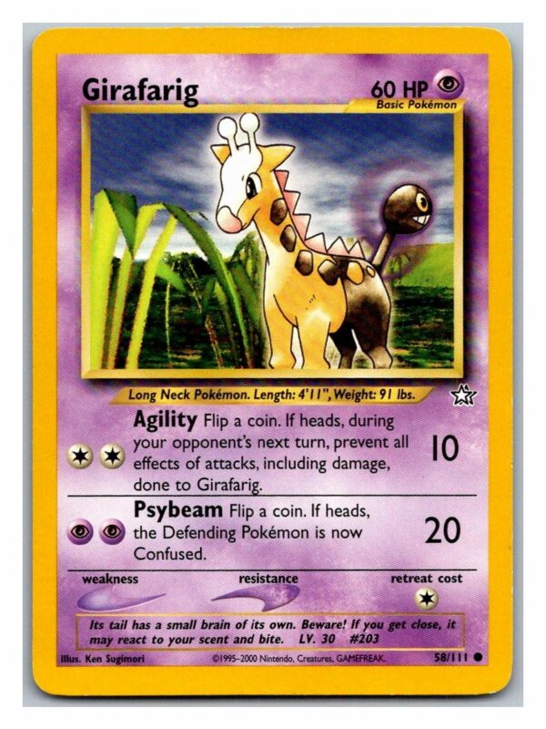 Girafarig 58/111 Neo Genesis (Common) (Unlimited Lightly Played Condition)