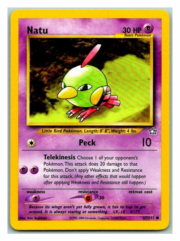 Natu 67/111 Neo Genesis (Common) (Unlimited Played Condition)