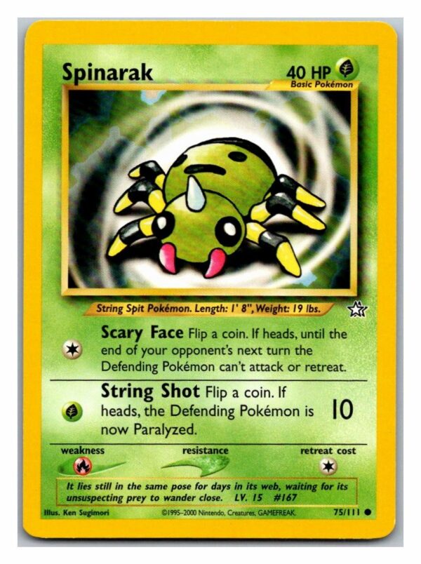 Spinarak 75/111 Neo Genesis (Common) (Unlimited Played Condition)