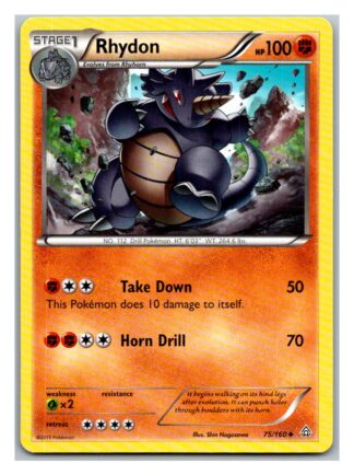 Rhydon 75/160 Primal Clash (Uncommon) (LP Condition)