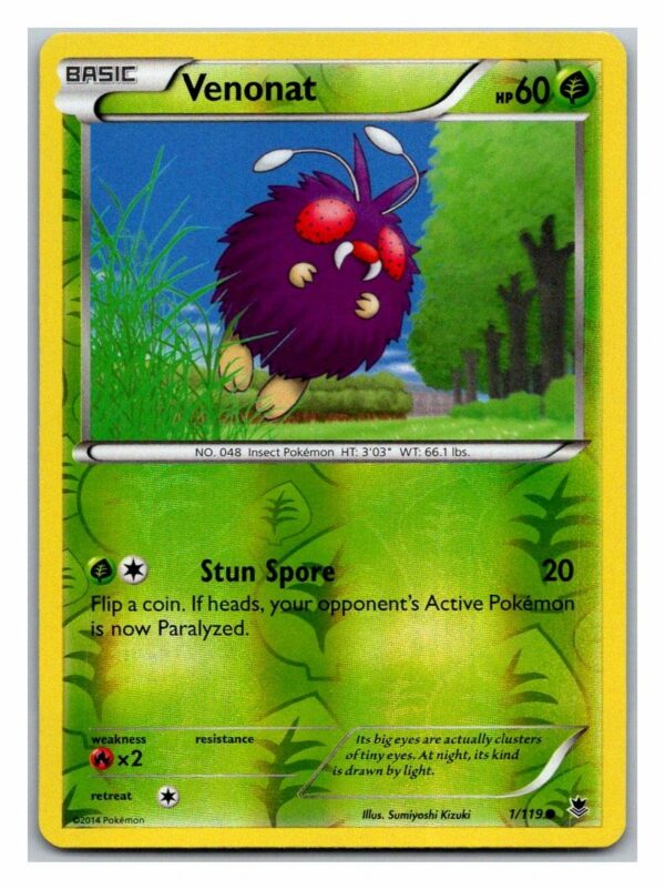 Venonat 1/119 Phantom Forces (Reverse Holo) (Exc Condition)