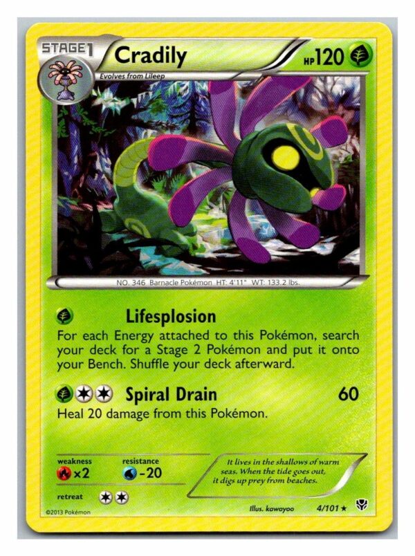 Cradily 4/101 Plasma Blast (Exc Condition) (Rare)