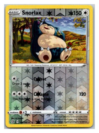 Snorlax 141/192 Rebel Clash (Reverse Holo) (Exc Condition)