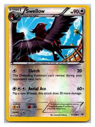 Swellow 71/108 Roaring Skies (Reverse Holo) (Exc Condition)