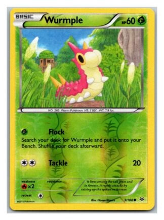 Wurmple 3/108 Roaring Skies (Reverse Holo) (Exc Condition)