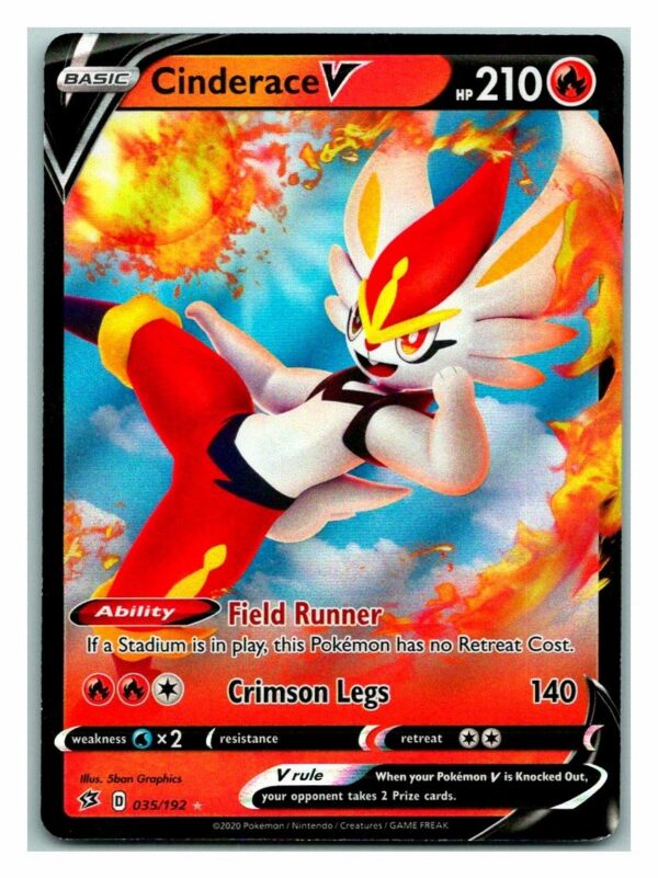 Cinderace V 035/192 Rebel Clash (Ultra Rare) (Exc Condition)