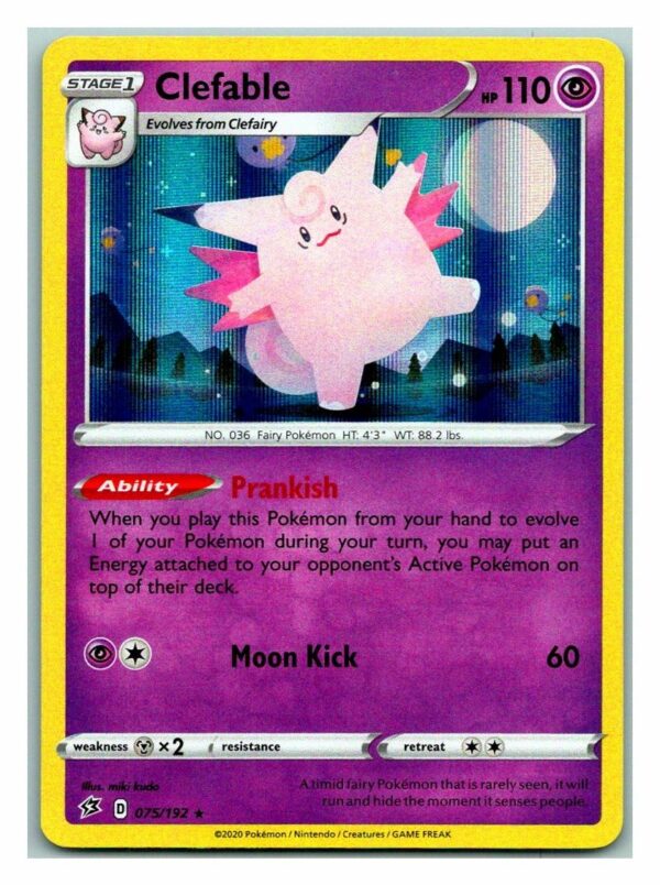Clefable 75/192 Rebel Clash (Holo) (Exc Condition)