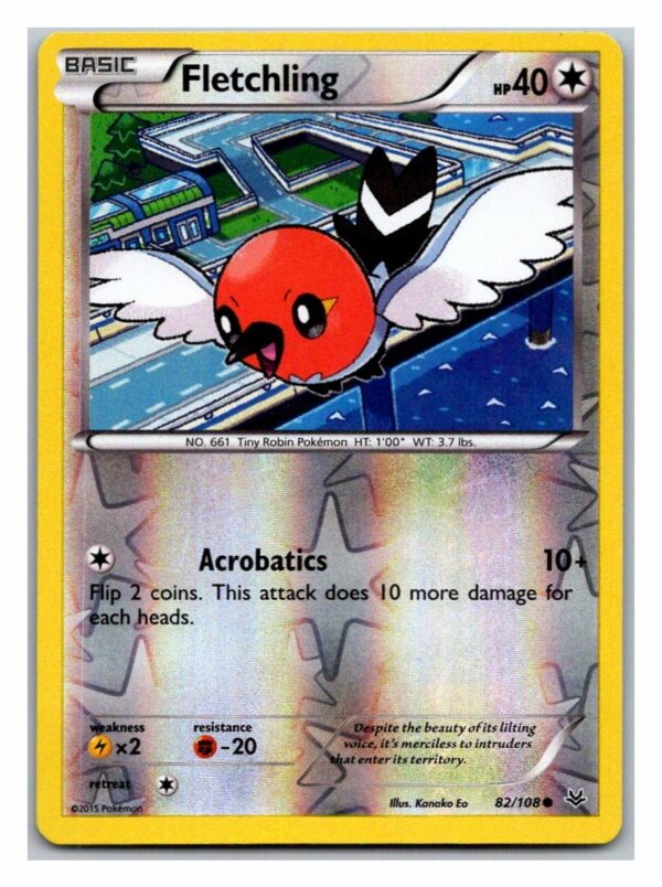 Fletchling 82/108 Roaring Skies (Reverse Holo) (Exc Condition)